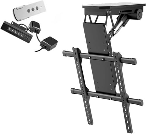 MaiBuL LNNW Supporto for TV a soffitto, Staffa for TV motorizzata con Telecomando e Controllo Interruttore, Adatto a TV da 50-90 Pollici Staffa TV Universale Televisore LED/LCD