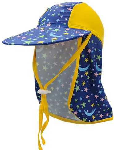 crazy bean Baby solhatt baby sommarmössa UPF 50+ strandhatt med justerbar skägg pojkar flickor, E, one size