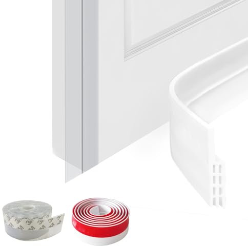Daily Treasures 2Pack Mixed Silicone Door Draft Stopper,35 Weather Stripping Door Seal(White)& 236 Silicone Seal Strip(Transparent), Under Door Sweep,Door Strip Bottom Draft Stopper Window Seal