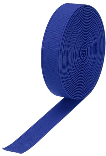 QUARKZMAN Cintas Elásticas para Coser 1.5cm 5 Yardas/15 Pies Azul Carrete de Elástico de Punto Alta Elasticidad para Pelucas, Cinturones, Pantalones