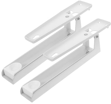Artibetter Soportes Plegables Extensibles Para Estantes De Horno Microondas De Acero Inoxidable, Soporte Retráctil De Pared Blanco Para Montaje Cocina, 2 Unidades