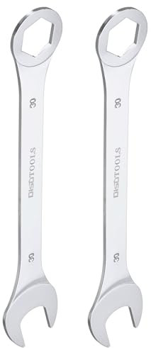 QUARKZMAN 2 Llaves Combinadas Delgadas Métricas de 30mm de 6 Puntos Terminadas en Caja con Un Ángulo de 15 Grados en Acero Cromado CR-V Plateado, Plated Steel, Plata