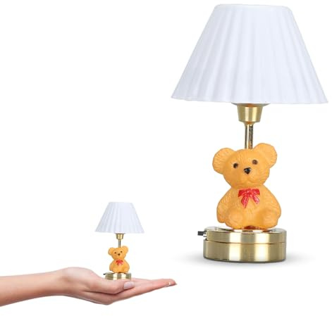 1:12 Puppenhaus Zubehör Niedliche Bär Tischlampe Puppenstuben Lampen Mit Batterie Puppenhaus Beleuchtung, Miniatur Puppenhaus Lampe Puppenhaus Licht Möbel Schlafzimmer Wohnzimmer