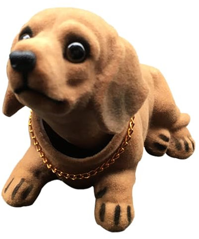 Generisch Wackelkopf-Dackel – Kunstharz-Beflockungssimulations-Dackel-Schüttelspielzeug, Hohe Emulation Kreatives Hunde-Armaturenbrett-Handwerk, Lustige Hundefigur Für Auto, Zuhause