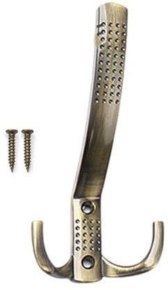 AOYUDJ Zincs, gancio appendiabiti a parete in lega, robusto gancio appendiabiti a doppio zinco per sciarpa, borsa, asciugamano, chiavi, cappello