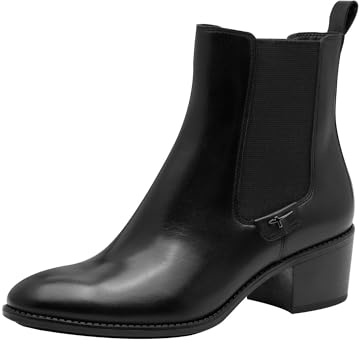 Tamaris Bottines Chelsea 1-25325-45 pour femme, en cuir noir, taille 39 EU, Cuir noir, 39 EU