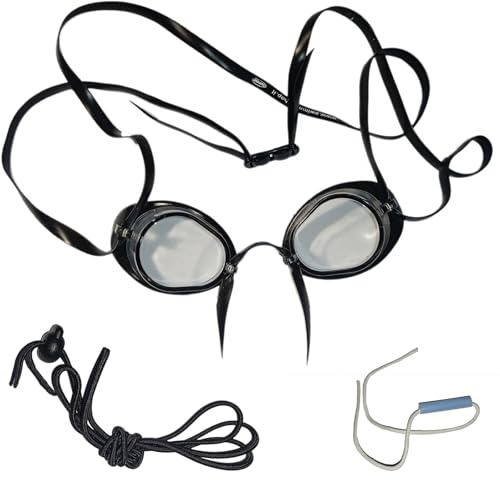 SwimmerShop Svenska simglasögon - gummikantade poolglasögon, anti-grumling, gummibeläggning, UV-skydd, Sportglasögon - svensk modell för professionella simmare - genomskinlig