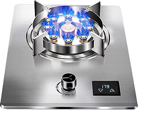 Cuisinière à gaz, 7,2 KW, 9 cavités, minuterie, Flamme élevée, Support de Casserole en Fonte de Verre trempé, cuisinière indépendante pour Camping en Plein air (GPL)