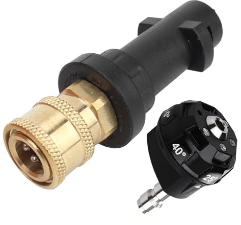 Hochdruck Drehbare Turbo Düse Adapter, 6-in-1 Multifunktionaler Hochdruckreiniger-Pistolenadapter, 1/4 Zoll Schnellanschluss Buchse kompatibel mit Kärcher K2 K3 K4 K5 K6