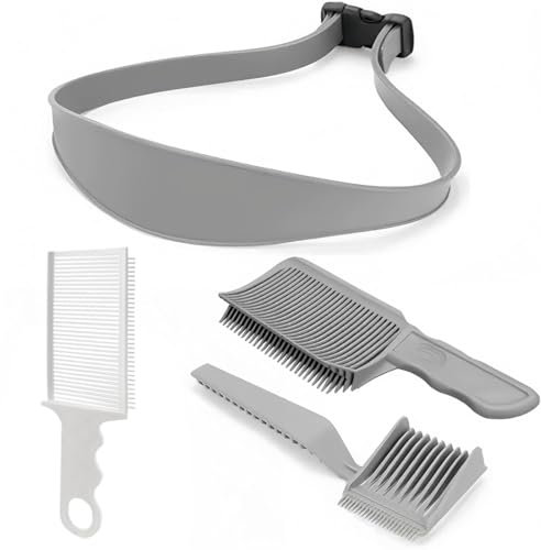 4 Stück Friseurkamm für Männer, professionelle Haarschneidehilfe, gebogene Positionierung, Bartstyling und entwickelte Koteletten, Schablone Gebogenes Friseur Kamm,Haarschneidekamm übergang Hilfe