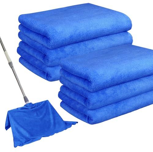 IIDEA 6 Pack Microfiber Cleaning Cloths Extra Large 30 x 20,XL Rags Washable Reusable Streak Free Lint Free Towels for Floor Mop,Glass,Windows,Kitchen,Bathroom,Office & Car Cleaning(Blue)