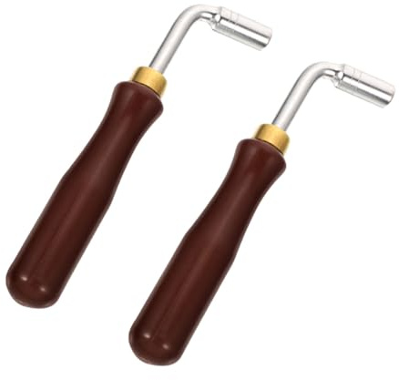 2 Stück Dulcimer Stimmwerkzeug 401/402 aus Edelstahl mit Gummigriff | Braun, Kompakt und Leicht zu Transportieren, für Musiker und Anfänger, Präzise Einstellhilfe