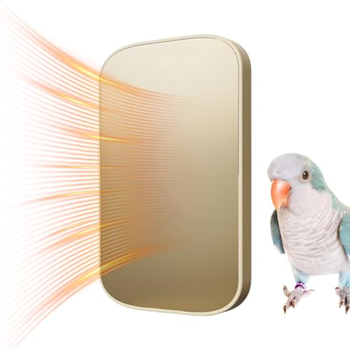 Chauffage pour Oiseaux – chauffante en métal pour perruches, Balcon avec Design Anti-brûlure, Accessoire de Terrarium pour canari, calopsittes et Petits Animaux, matériau ABS, Chaleur