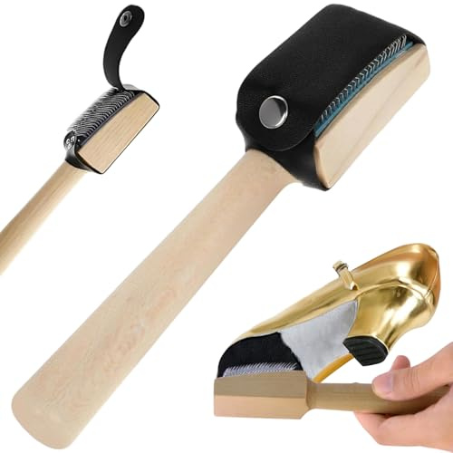 Pincel de Zapatos para Solas de Cuero en rugos, Cepillo de Zapatos de Baile de Mango de Madera Profesional con Estuche Protectora para salón de Baile, latín