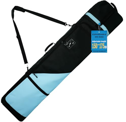 AUMTISC Snowboardtasche, Snowboard Bag gepolstert，robuste Skitasche mit wasserdichtem Innenfutter, verstellbare Schultergurte, passend für 155 cm-180 cm Snowboards, Schwarz/Blau (2948-Blue)