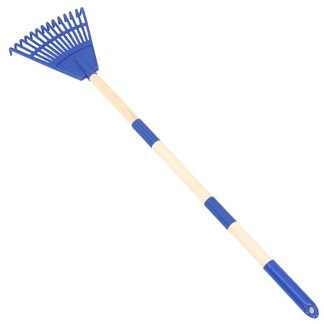 TOYANDONA Râteau à Feuilles de Jardin Pliable 14 Dents en Plastique Bleu Manche Amovible 87 CM Léger et Compact pour Entretien Pelouse Nettoyage Jardin Camping et Massifs D’Arbustes