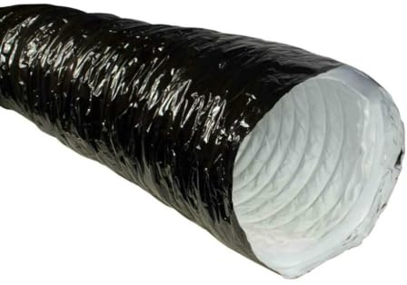 Easy Act Phonic-Trap schallisolierter Lüftungsschlauch, Durchmesser: 250 mm, 3 m lang, flexibler, glasfaserfreier Abluftschlauch mit schwarzer, lichtdichter Außenhaut