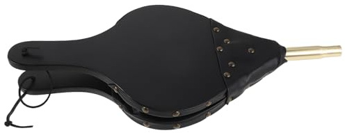 TOPBATHY Soffietto per Braciere in Legno 15 X 6,6 Soffiatore Manuale D’aria per Caminetto, Barbecue e Campeggio, Accessorio Antincendio per Regolazione Flusso D’aria e Combustione