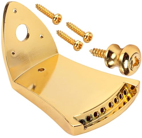 Vaguelly Accessoire Professionnel pour Mandoline 8 Cordes en Alliage de Zinc Or, Cordier Chevalet Amovible pour Instrument à Table Bombée, Améliore le Volume Sonore