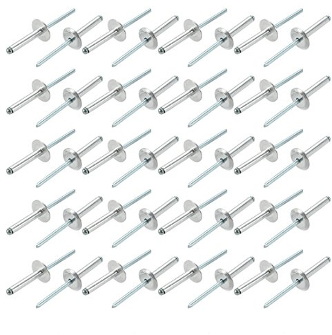 Sourcingmap 40 Pcs 5mm x 25mm Aluminum Open End Large Flange Blind Rivets
