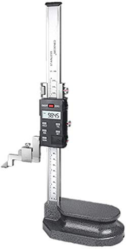 Hanchen Vertikaler digitaler Messschieber mit LCD-Bildschirm, Edelstahl, 0–200/300/500/600 mm, 0,01 mm (0–300 mm)