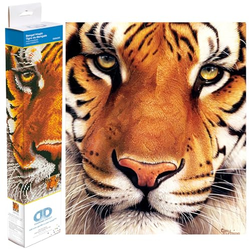 DIAMOND DOTZ DD8.001 - Original 5D Diamond Painting Set Bengal Tiger Magie, Kreativset mit 18.250 Diamant Mosaiksteinen, Malset ca. 42 x 36 cm, DIY Komplettset für Erwachsene und Kinder ab 8 Jahren