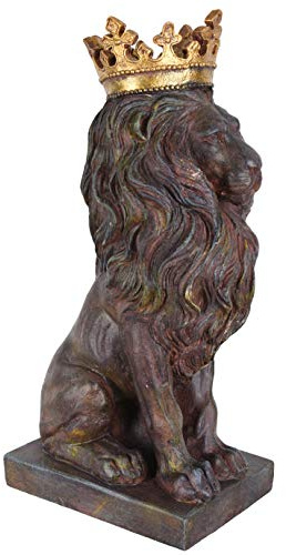 Unbekannt Löwenfigur Tierfigur Eingang Löwe mit Krone Gartenskulptur Torwächer Gartenlöwe cw204 Palazzo Exklusiv