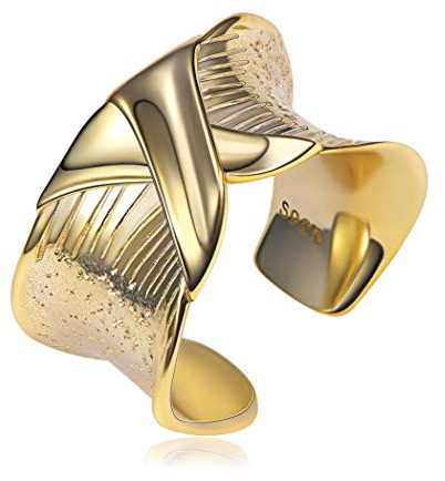 ChicSilver 18k vergoldete Damen Ring verstellbarer Ring perfekte als Valentinstag/Geburtstag/Hochzeit Geschenke