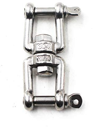 Flomore Drehbarer Doppelbügel, 304 Edelstahl, Bootsankerkettenverbinder