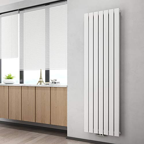 Heilmetz Flach Paneelheizkörper Vertikal Design Heizkörper 1800x540mm Weiß Doppellagig Mittelanschluss Heizung