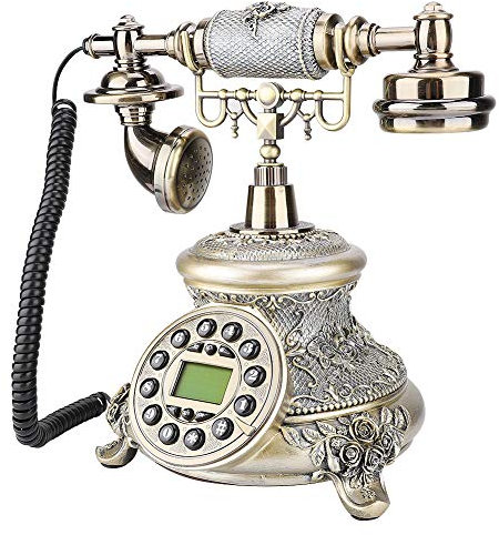 Antique Style Telephone,MS-5700D Resin Antique Landline Telephone Decor Vintage Decorative Telephones Corded Retro Phone with Caller ID for Home Hotel Office Decor