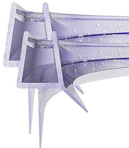 Duschdichtung Gebogen 2 x 50 cm Runddusche Viertelkreisdusche Schwallschutz Streifdichtung für 5 mm 6mm Glasstärke Dichtungsprofil Duschtür Dichtung Glasstärke1