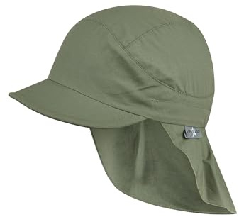 Sterntaler Unisex Schirmmütze mit Nackenschutz Sun Hat, dunkelgrün, 47