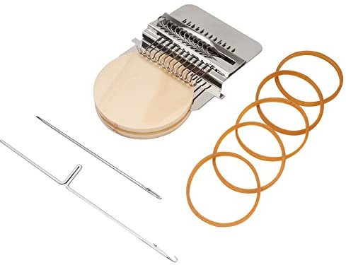 Kleines Webwerkzeug vom Typ Webstuhl-Speedweve, DIY Stopfwerkzeuge mit Kunststoffscheiben 14/28/42 Haken, Holz Praktische Stopfmaschine Webstuhl Mini Rainbow Webstuhl Flechten Patching Machine