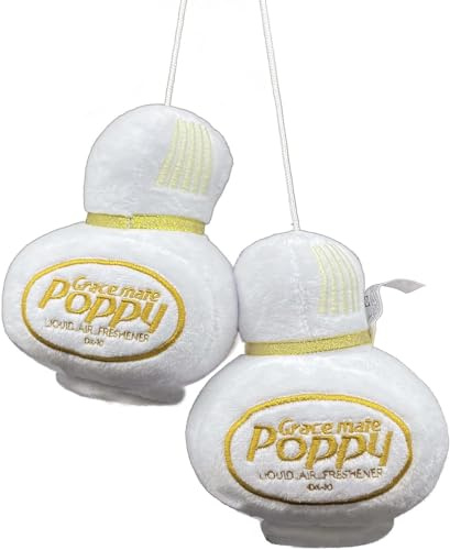 Poppy Grace Mate Plush Bottle Cube with 70 cm Cord for Car and Truck (White) - FREE NEXT DAY UK DELIVERY