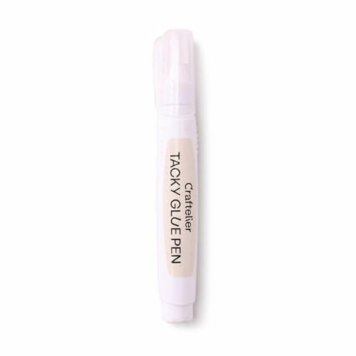 Craftelier - Tacky Glue Pen : colla liquida extra forte a forma di penna per scrapbooking e altri lavori fai da te | Non tossico | Trasparente, flessibile e resistente all'asciugatura - Quantità 18 ml