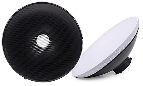 piatto di bellezza,HUIOP Fotografia Studio 70 centimetri / 27,6 pollici Speedlite Strobe illuminazione Diffusore Beauty Dish paralume Bowens Monte con riflettore a nido d'ape panno morbido