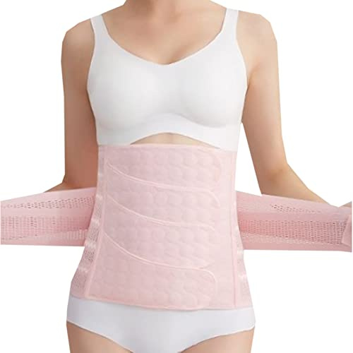 BAFAFA 3 in 1 Postpartum Belt Postnatal Bandage Back Pregnancy Corset Reduce Swelling Support Core Abdominal Muscler Help You Correct Your Posture Relief Back Pain,Pink,XL