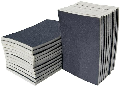 SACKORANGE 20 PCS 3 x 4 Inch 400 Grit Sanding Sponge Set, Ultra Fine Sanding Sponges Pads, Soft Foam Hand Sander Block Wet Dry Sandpaper for Model Drywall Metal Wood Furniture Polishing
