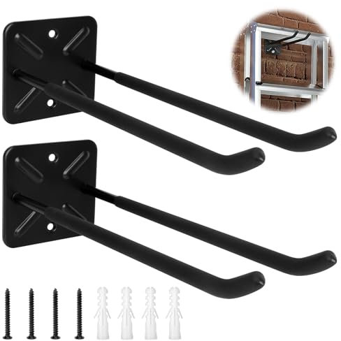 CAUTIOUS 2 Piezas Ganchos de Garaje, Organizador de Herramientas de Garaje Ganchos de Pared para Garaje, Trastero, Casa, Capacidad de Carga 80 kg