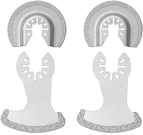 4 Stück Diamant Oszillierende Multitool Sägeblätter Set Fugenentferner Werkzeug Schnellspanner Sägeblätter für Grit Fugenentfernung