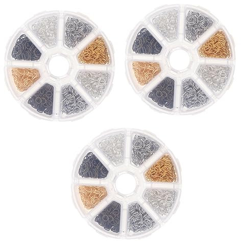 STOBOK 3 Kisten Handgefertigtes Schmuckzubehör edelstein schmucksteine silberne Accessoires Armband-Kits Ringe Schmuck offener Biegering Offener Biegering selber machen öffnen Sprungring