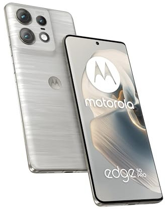 Motorola Edge 50 Pro, Telephone Portable 512 Go, Ram 12 Go, Smartphone 5G, Mobile debloqué, écran 6,7, Triple capteur 50MP, Charge Ultra Rapide 125W, Blanc nacré [Version française]