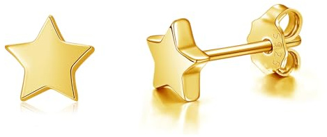 Deyanse Ohrstecker Silber 925 für Damen - Hypoallergene Rund Stern Herz Ohrringe, Schlafen Knorpel für Mehrere Piercings - Schmuck Mit Geschenk Box