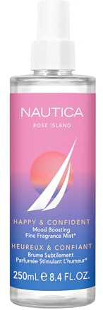 Nautica for Her Rose Island Body Mist, 8.4 Fl Oz (Pack of 1), Notes of Lemon, Rose, and Musk, Women's Fragrance, Long Lasting, Mood-Boosting Fragrance, Vegan Formula