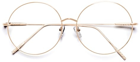 Generisch Retro Übergröße Runde Lesebrille 1,5 für Männer Frauen, Gross Vintage Metall Lese Brille mit Blaulichtfilter, Geeignet für Menschen mit großen Köpfen und Gesichtern