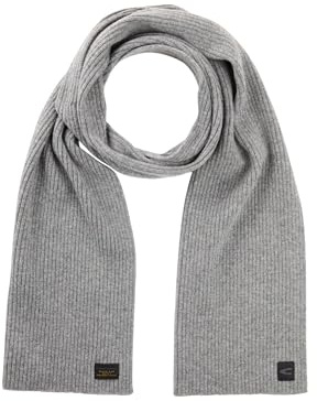 camel active Herren Strickschal aus reiner Lammwolle Steingrau, menswear-OS