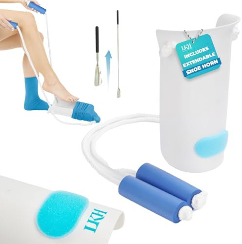 LKH Sock Assist and Shoe Horn Set – Sock Aids for Putting Socks On and Off Easy Sock Aid Device & Adjustable Shoehorn for Seniors, Limited Mobility & Post-Surgery Use