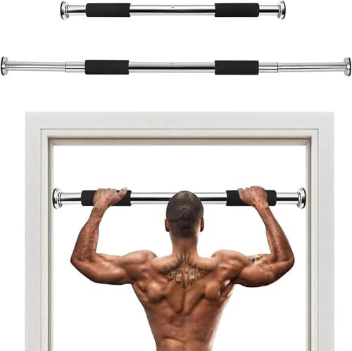 M.J COMFY-LIFE Pull Up Bar - Adjustable Stainless Steel Doorway Chin-Up Bar with Soft Handle, Heavy Duty Home Gym Equipment for Fitness Training