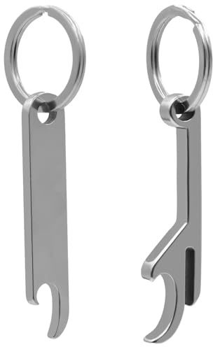 2 llaveros abrebotellas, llavero portátil novedoso para botellas de cerveza, abrelatas con llavero para el hogar, barbacoa, bar, regalos para hombres y mujeres (plateado)